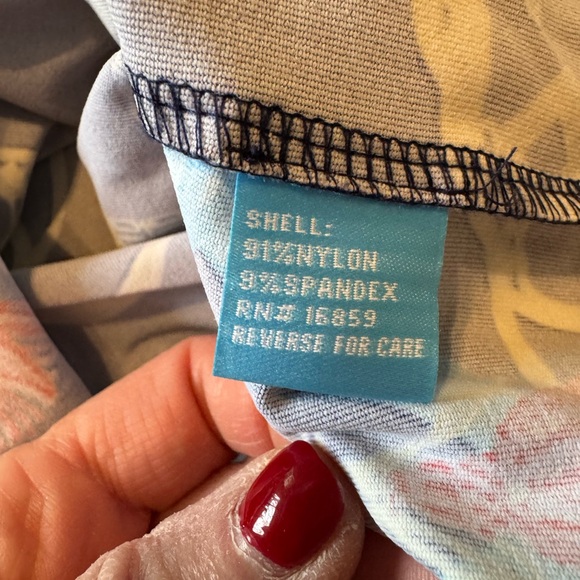 J McLaughlin Tunic Dress Blue Chain Link V Neck Preppy Equestrian Size Medium - Picture 7 of 11